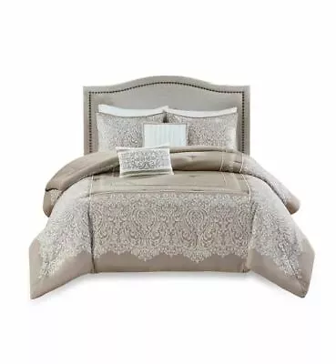 Madison Park Henrietta 5 Piece Cotton Jacquard King/Cal King Comforter Set-3087 • $149.94