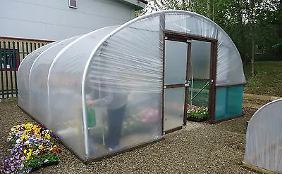 £1642 • Buy 16ft Wide Polytunnel Greenhouse - 50mm Steel Hoops Strong Commercial Poly Tunnel