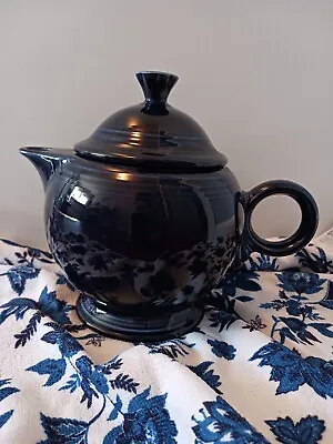 Vintage HLC Fiesta Ware Cobalt Blue Tea Pot With Lid ~Excellent~ • $29.95