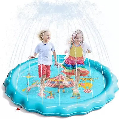 Splash Pad 67  Non-Slip Kids Splash Pad For Outside Sprinkler For Kids Outdoor • $34.99