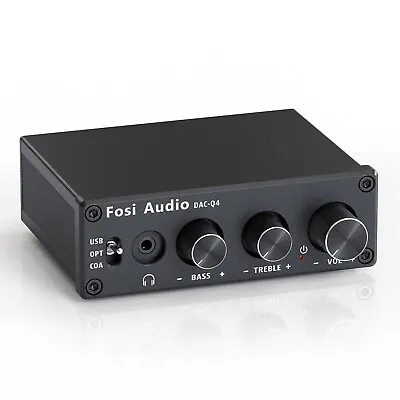 Fosi Audio Q4 Headphone Amplifier Mini Stereo DAC 192 KHz USB Digital-to-Analog • $49.99