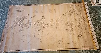 1908 Eldridge Nautical Chart Bath To Deer Isle Maine 55x32 & Coast Pilot Book • $225