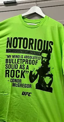 UFC Conor McGregor The Notorious Graphic Adult T-shirt Green 2XL • £14.99