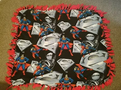 Dc Comics Superman Blanket Handmade Fringe Tassle Justice League  • $27.99