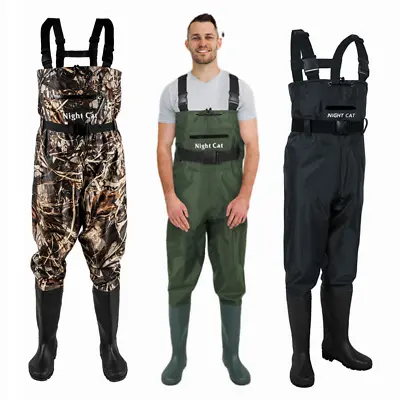 Fly Fishing Chest Waders Breathable Waterproof Skidproof Boots Wader Pants • $49.98