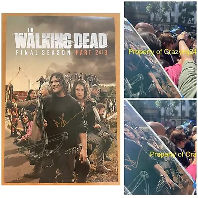 Norman Reedus Signed The Walking Dead 12x18 Poster Final Season Autograph PROOF • £96.41