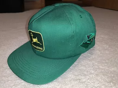 John Deere Hat Vintage Combine Tractor Snapback Cap Patch Embroidered Made USA • $29.99