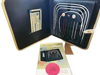 VINTAGE BOYE Needle Master Kit Circular Knitting Needle Set  White Vinyl Case • $10