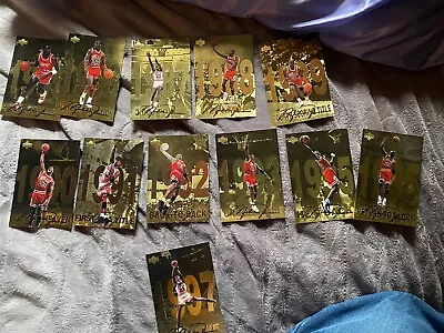1998 Michael Jordan Upper Deck Gatorade Complete Set Of 12 Jumbo Gold Cards 1-12 • $40