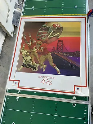 Vintage NFL Licensed￼ LAMINATED Football Poster 49ers Made In USA 1979 • $34.88