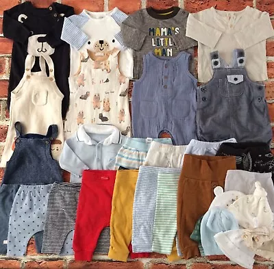 Baby Boys Upto 1 Month Clothes Bundle T-shirts Bottoms Next M&S TU Etc • $23.36