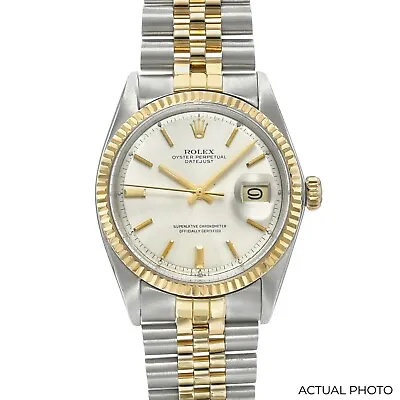 Rolex Datejust 1601 Silver Dial 36mm Two Tone Jubilee Bracelet Unisex Watch • $4495