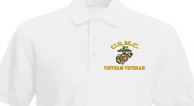 EGA Vietnam Veteran Emblem  Military Army Embroidered Polo Shirt • $34.95