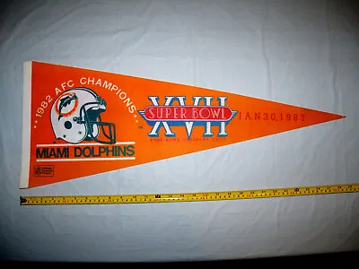 Miami Dolphins 1982 AFC Champions Super Bowl XVII Original Full Size Pennant • $15.07