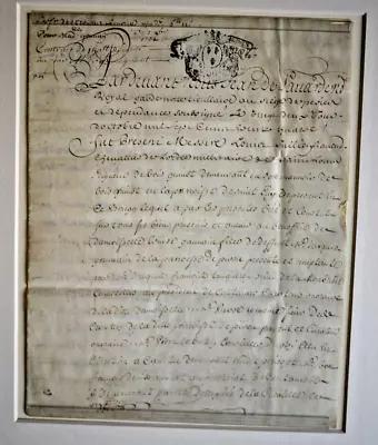 Rare Antique 1734 French Vellum Parchment Handwritten Manuscript Legal Document • $65