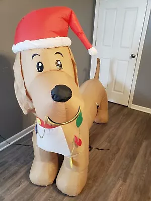 Gemmy RARE Christmas DACHSHUND WIENER  Dog Puppy Santa Inflatable 6 Foot  • $105.60