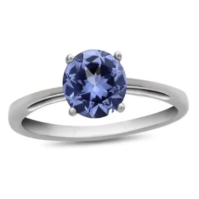 Solitaire Ring! 925 Sterling Silver 1 Ctw Blue Tanzanite Stackable Women Ring • £39.82