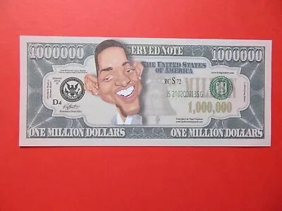 Will Smith ONE MILLION DOLLARS $1000000 US Novelty Note Fantasy Bill Banknote KO • £1.29