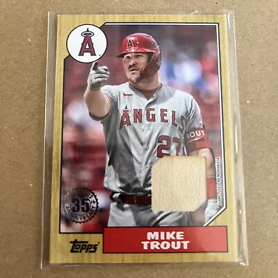 Mike Trout 2022 Topps Series 2 Black 1987 35th Anniversary Bat Relic 87BR-MT • $3