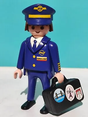 Playmobil Figure Pilot Flight Commander Airplane Airport 3185 3352 5007 5338 • £5.58