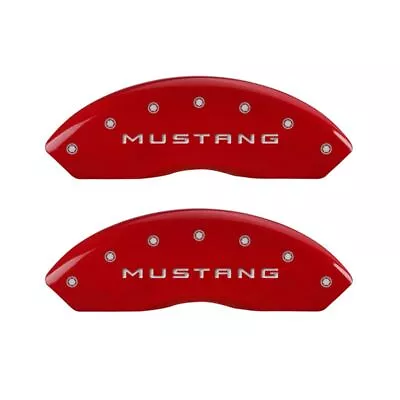 MGP Brake Caliper Cover W GT Engraving 4 PC Kit Gloss Red For 10-14 Ford Mustang • $299