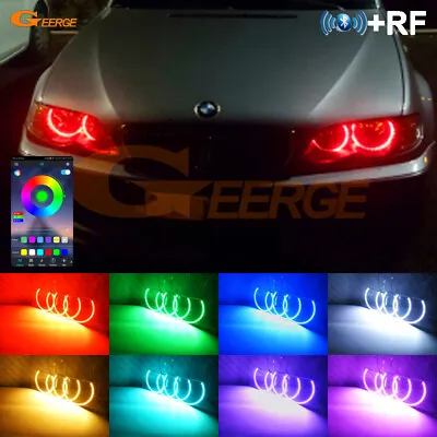 For BMW 3 Series E46 Sedan Wagon Multi Color RGB LED Angel Eyes Bluetooth APP • $49.88