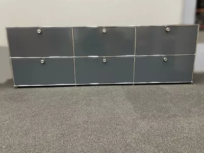 USM Haller Sideboard 6 Compartments 6 Flaps Anthracite Office Files Tray Cabinet • £2942.41