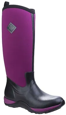 Muck Boots Arctic Adventure Black/maroon Neoprene Womens Ladies Wellington Boot • £111.45