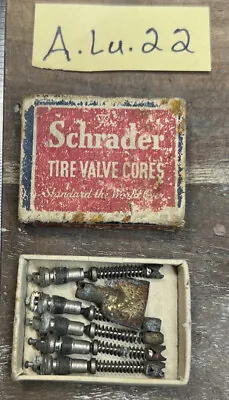 Vintage Schrader Tire Valve Cores (box Of 5 Cores)  With Removal Tool  - A.Lu.22 • $10