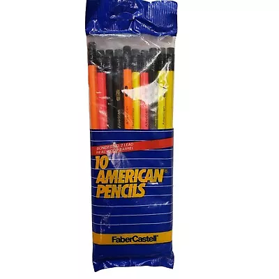 Vintage Faber Castell American Pencils Pack 10 Bonded No. 2 Pencils Fluorescent  • $10