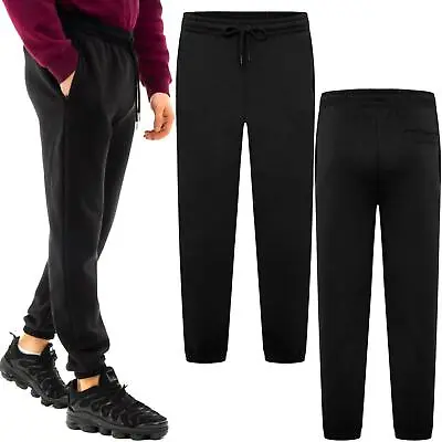 Ex-M&S Mens Fleece Joggers Elasticated Bottoms Zip Pocket Track Pants Trousers • £9.99
