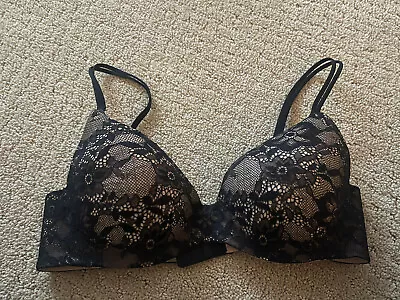 Victoria’s Secret Angels Secret Embrace Black Lace Demi Bra 34C Bin 11 • $18