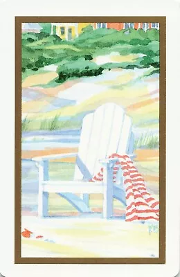 White Beach Chair Scenic View Vintage Single Swap Playing Card  • $3.33