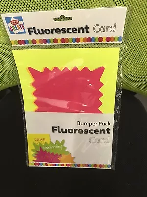 Coloured Fluorescent Card - Stars Flashes & Clouds Pricing Cards (s4) • £1.99