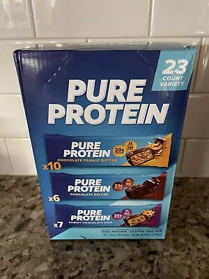 Pure Protein Bars 1.76 Oz Variety Pack 23 Count EXP July 2024 • $34.99