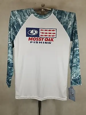 Mossy Oak Fishing Shirt Boys Size 18 X-Large Long Sleeve Blue White Red • $14.99