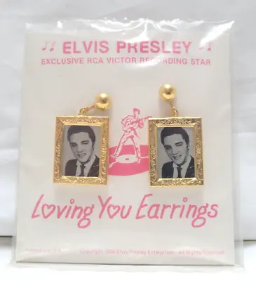 VTG 1956 Elvis Presley Exclusive RCA Victor Recording Star LOVING YOU Earrings • $269.99