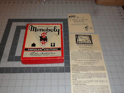 Vintage Monopoly Game 1952 Popular Edition Red Box Money Wood Pieces No Board • $27.77