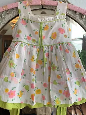 Vtg KATE GREENAWAY 3T Toddler GIRL Spring Cotton FLORAL Dress Crinoline 70s 80s • $20