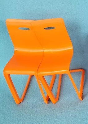 Barbie Dreamhouse Furniture Orange Chairs  Orange Furniture DLY32-Q55 • $13.99