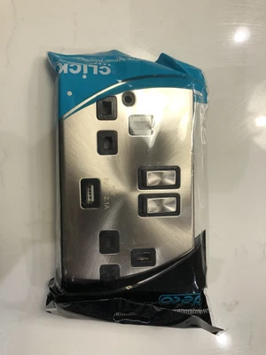 £17.50 • Buy Click Deco Victorian Satin Chrome Switches & Sockets Ingot Black Inserts Usb