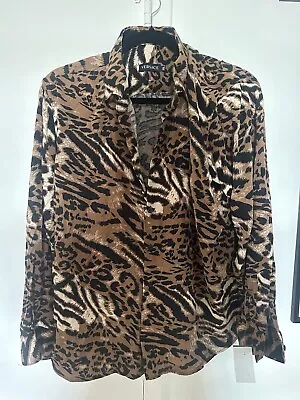Gianni Versace Cotton Cheetah Print Men 48 Xl Designer Luxury Italy • $30