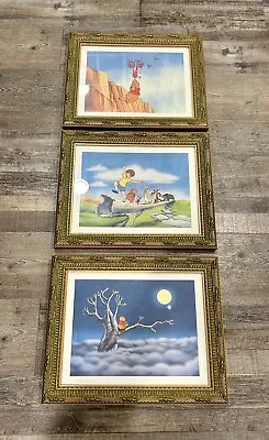 Lot Of 3 Large Vintage Disney Printed In USA Winnie The Pooh Classic Framed Art • $60