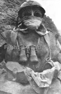 WW1 World One Great War Photo Picture 1916 French Soldier Wearing Gas Mask 3946 • $9.04