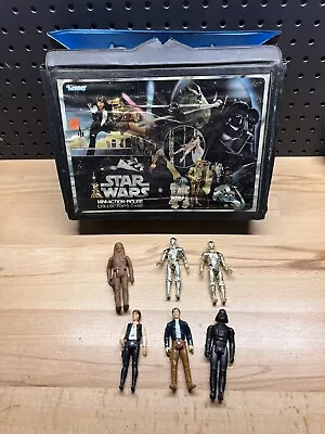 ROUGH WORN LOOSE DAMAGED Vintage Kenner Star Wars Case & Figures Lot C3PO Vader  • $34.99