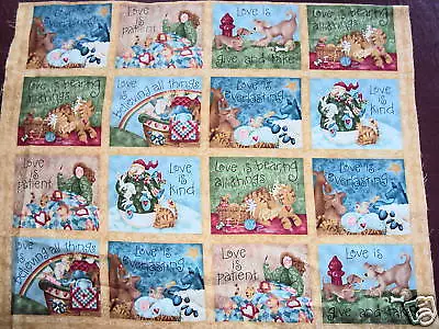 Love Is Cotton Quilting Panel Fabric 32 Panels  • £9.56