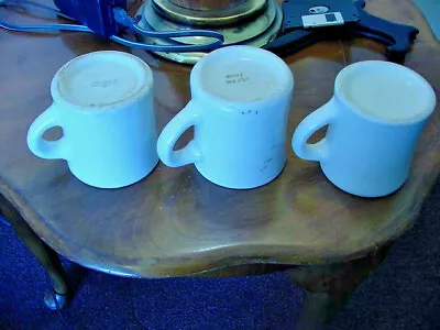 3 Heavy Restaurant Type Mugs  / Coffee Cups Refine Carr And Victor • $30