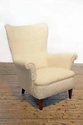 £2450 • Buy Carl Malmsten Mid Century Antique Button Back Winged Armchair In Designers Guild