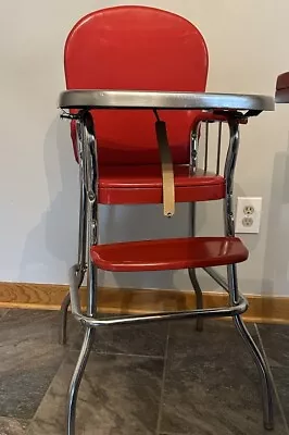 Vintage Retro 50s 60s Cosco High Chair Red Chrome • $60