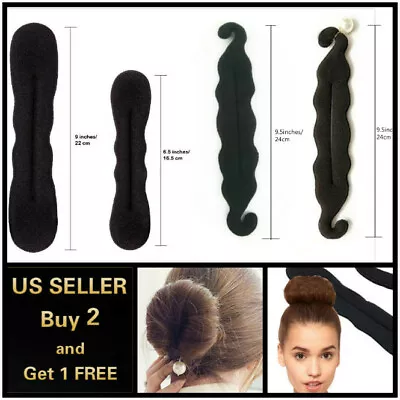 Black Magic Foam Sponge Bun Maker Pearl Ponytail Clip Twist Sock Bun • $3.99